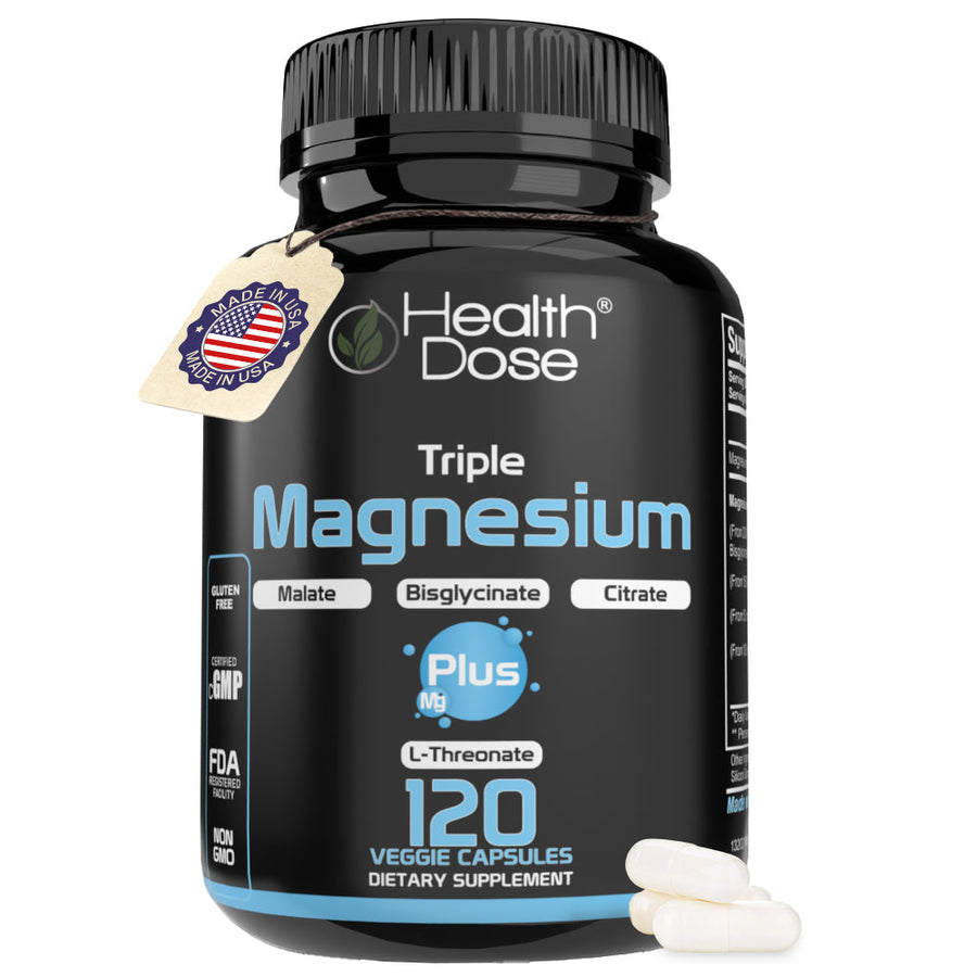 Health Dose Triple Magnesium + L-threonate.120 Capsules