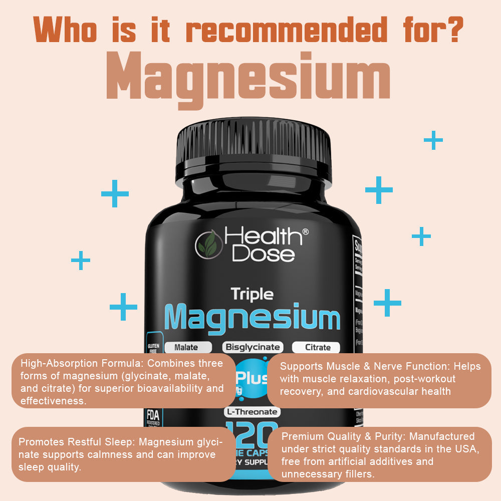 Health Dose Triple Magnesium + L-threonate.120 Capsules 7