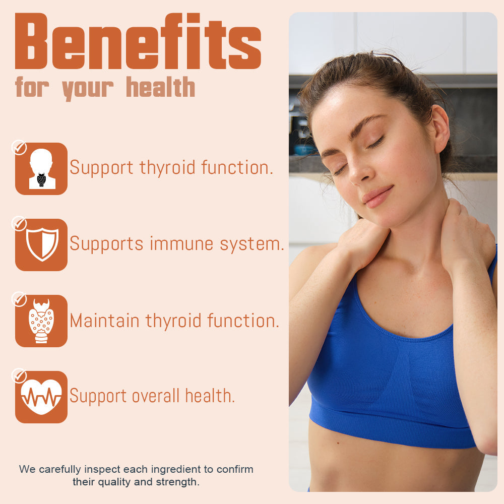 Woman in blue sports bra stretching with health benefits text on the side