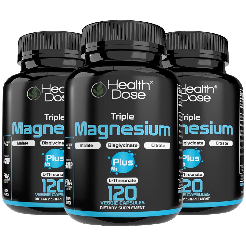 Health Dose Triple Magnesium + L-threonate.120 Capsules 12