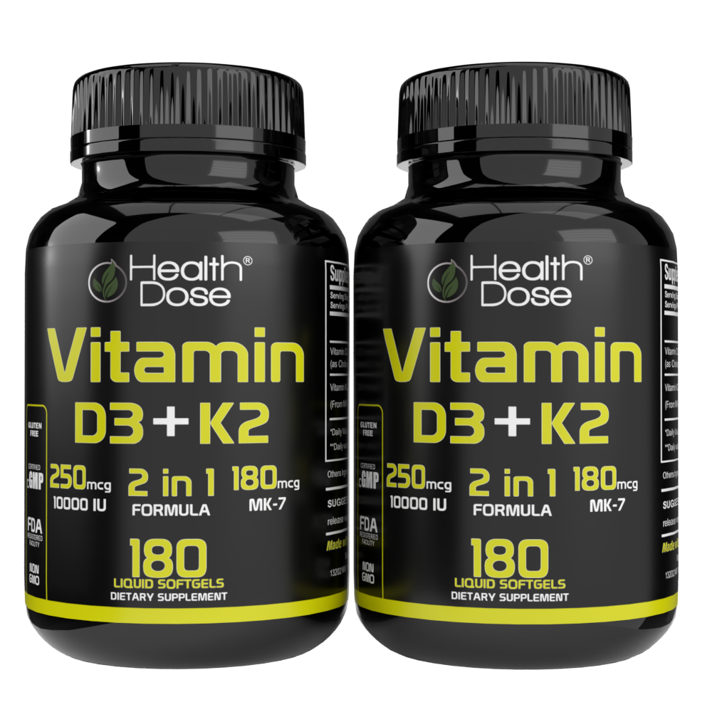 Vitamin D3 + K2. 180 Liquid Softgels 12